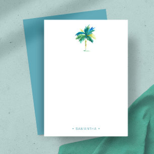 Carte De Correspondance Aquarelle Tropical Palm Tree personnel
