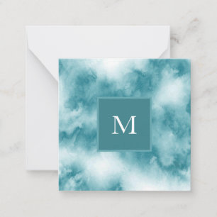 Carte De Correspondance Aquarelle turquoise Abstraite
