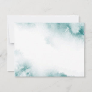 Carte De Correspondance Aquarelle Turquoise douce Cadre Abstrait
