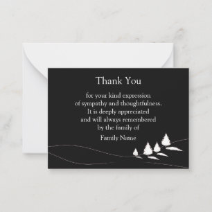 Carte De Correspondance Arbre blanc sur le noir après les funérailles Merc