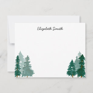 Carte De Correspondance Arbres boisés rustiques Aquarelle moderne