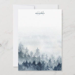 Carte De Correspondance Arbres forestiers monogrammes