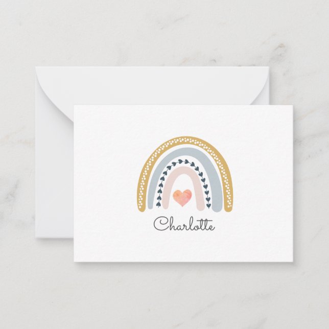 Carte De Correspondance Arc-en-ciel aquarelle bohème personnalisé (Devant)
