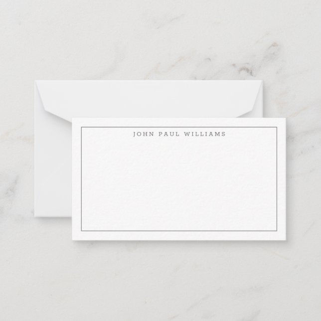 Carte De Correspondance Ardoise gris mince simple professionnelle classiqu (Devant)