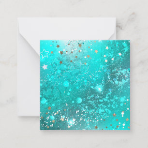 Carte De Correspondance Arrière - plan à huile Turquoise de la menthe