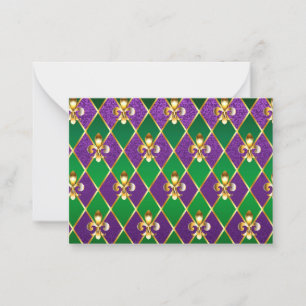 Carte De Correspondance Arrière - plan de bijoux Mardi Gras
