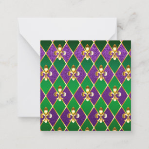 Carte De Correspondance Arrière - plan de bijoux Mardi Gras