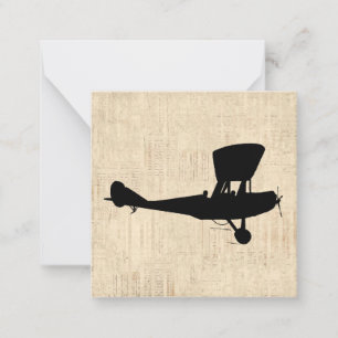 Carte De Correspondance Art Silhouette d'avion antique