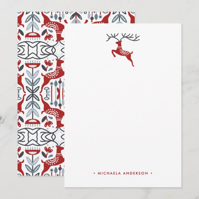 Carte De Correspondance Artisanat folklorique scandinave personnalisé avec (Devant / Derrière)