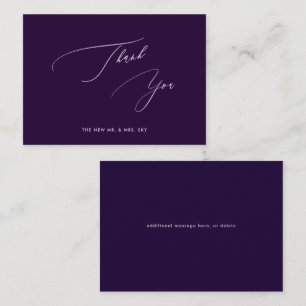 Carte De Correspondance ArtsApp Aubergine Drk Purple Calligraphie Merci