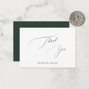 Carte De Correspondance ArtsApp Hunter Green Luxe Calligraphie Remercieme