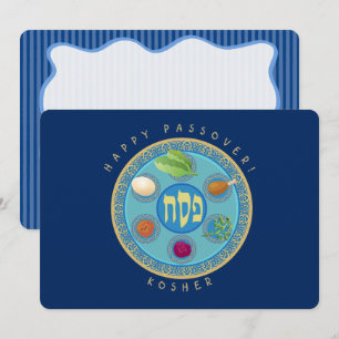 Carte De Correspondance Assiette de Seder de Pâque casher Pessa'h personna