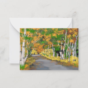 Carte De Correspondance Automne Aspen Campagne Vide