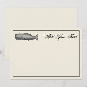 Carte de correspondance avec dessin de baleine du