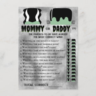 Carte De Correspondance Baby Frankenstein Baby shower Jeu