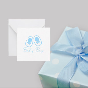 Carte De Correspondance Baby Shower Baby Boy Blue Shoes