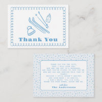 Baby shower Bleu Creusé À La Main Après Bébé Merci