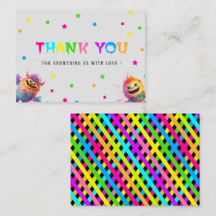 Carte De Correspondance Baby shower d'aquarelle Little Monster merci