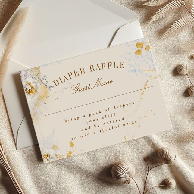 Carte De Correspondance baby shower de couronne botanique tombole (Créateur téléchargé)