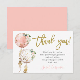 Carte De Correspondance Baby shower Girl merci