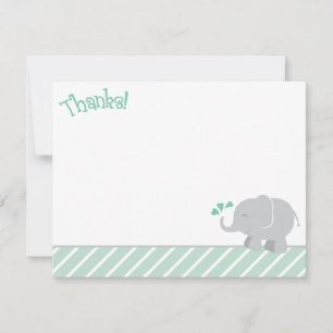 Carte De Correspondance Baby shower moderne à la menthe et à l'éléphant gr