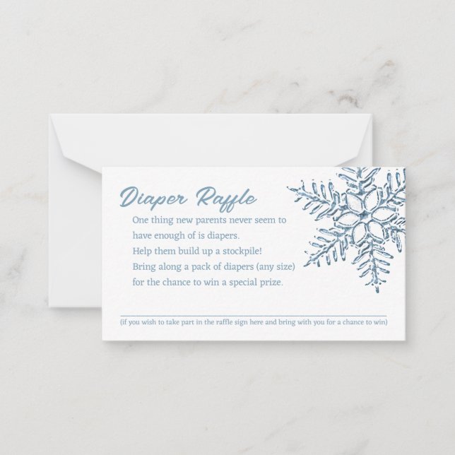 Carte De Correspondance Baby shower Petit Snowflake Déchet Raffle (Devant)