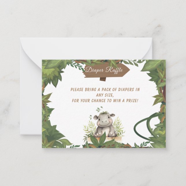 Carte De Correspondance Baby shower Safari Hippo Refroidisseur Boîtier (Devant)