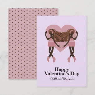 Carte De Correspondance Ballerina noire Danse Ballet Coutume Valentines Jo