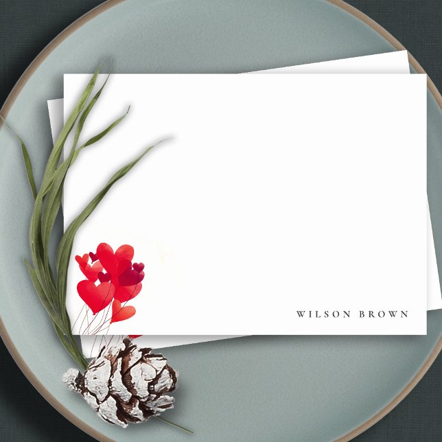 Carte De Correspondance Ballon en forme de cœur rouge mignon Eau Anniversa (Créateur téléchargé)