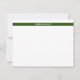 Carte De Correspondance Bande Moderne Vert Foncé Technique Professionnelle