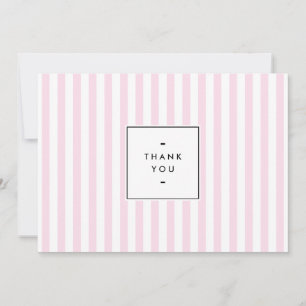 Carte De Correspondance Bandes de bonbons rose rétro Merci