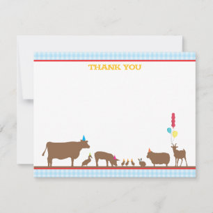 Carte De Correspondance Barnyard Flat Merci Note