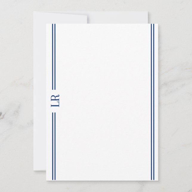 Carte De Correspondance Basic Monogram #3 Flat Note Card (Devant)