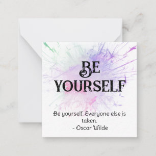 Carte De Correspondance *~* BE YOURSELF AP62 Pastel Burst Flat Note Card