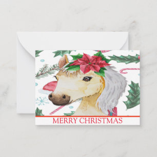 Carte De Correspondance Beau Cheval à Noël