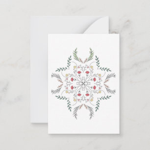 Carte De Correspondance Beau motif floral, mandala