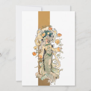 Carte De Correspondance Beauté Art Nouveau avec Chrystanthemums