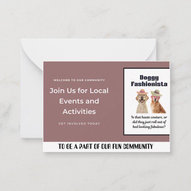 Carte De Correspondance Beautify Fun Doggy (Devant)