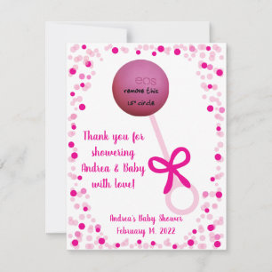 Carte De Correspondance Bébé rose Rattle EOS Lip Balm Douche Favoriser