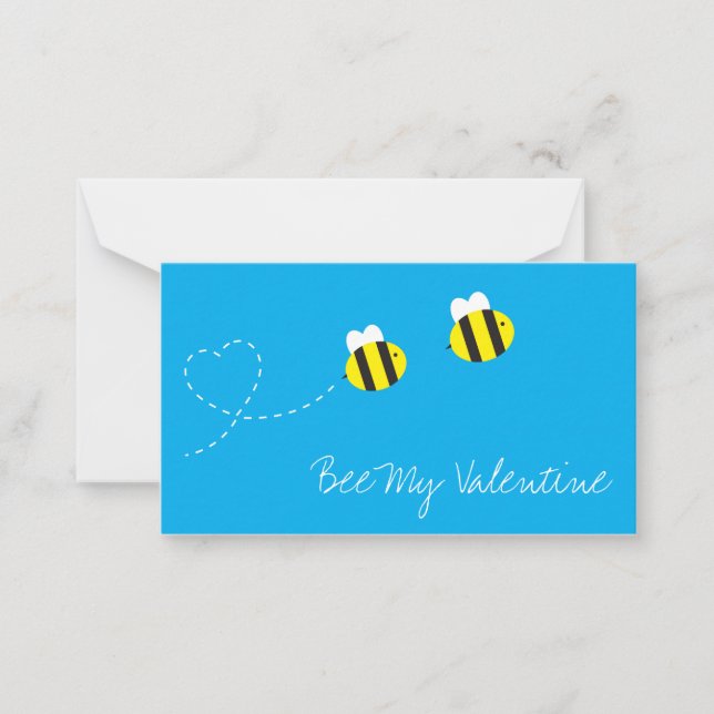 Carte De Correspondance Bee My Valentine Card (Devant)