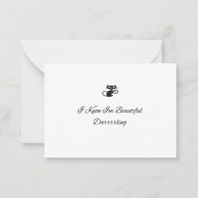 Carte De Correspondance Belle Chat Noir (Devant)