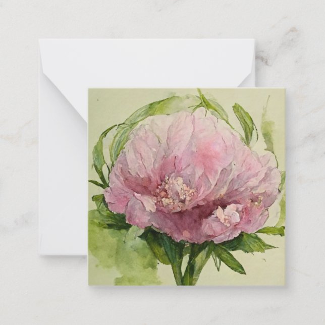 Carte De Correspondance Belle pivoine rose (Devant)