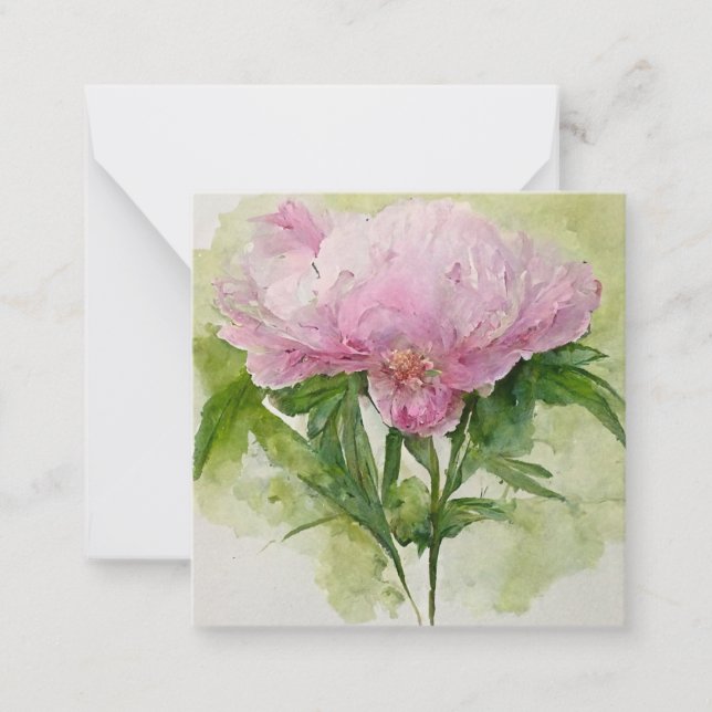 Carte De Correspondance Belle pivoine rose (Devant)