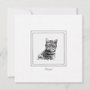 Carte De Correspondance Bengale Chat noir et blanc
