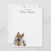 Berger allemand Chien chiot Aquarelle moderne