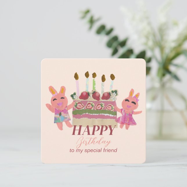 Carte De Correspondance Berry Sweet Bunny Buddies (Debout devant)