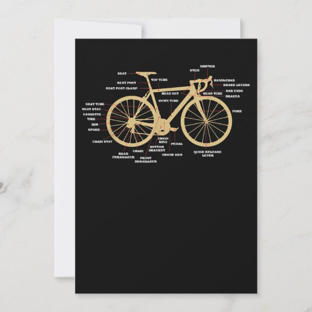 Carte De Correspondance Bicycle Cycling Anatomy Road (Devant)