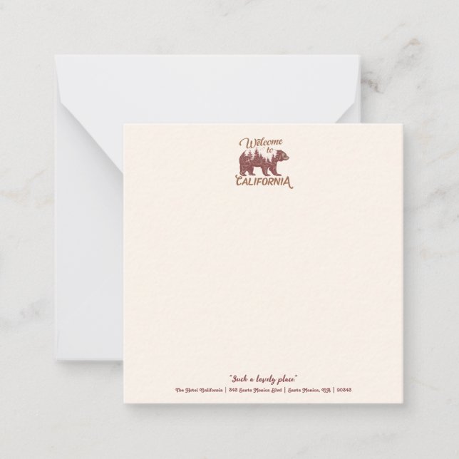 Carte De Correspondance Bienvenue à l'ours de Californie (Devant)