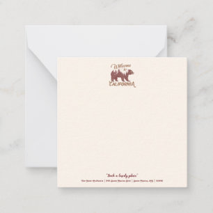 Carte De Correspondance Bienvenue à l'ours de Californie