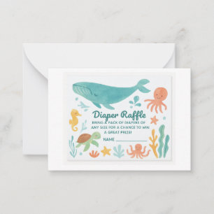 Carte De Correspondance "Billet de raffle à couches mignonnes Baby showe